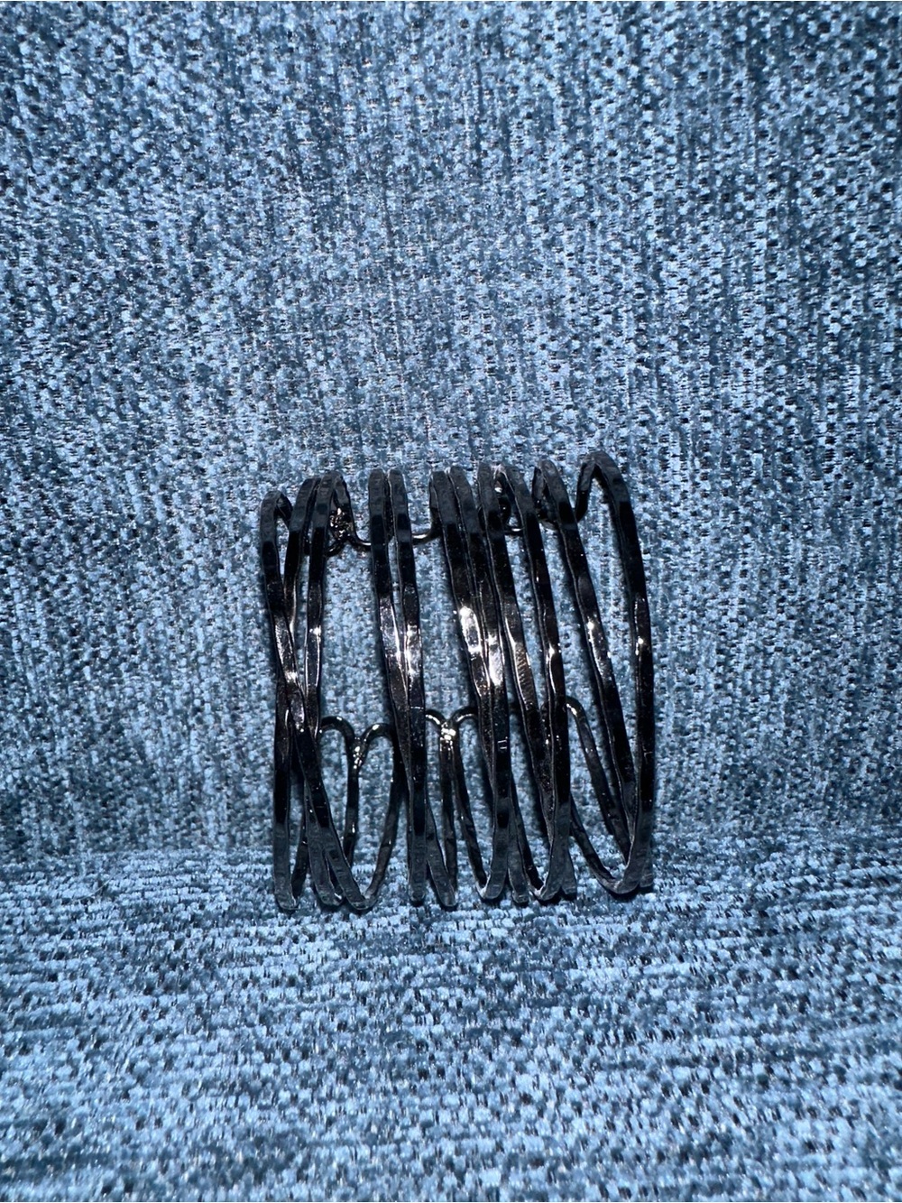 Cookie Lee GunMetal Black Cuff Bracelet